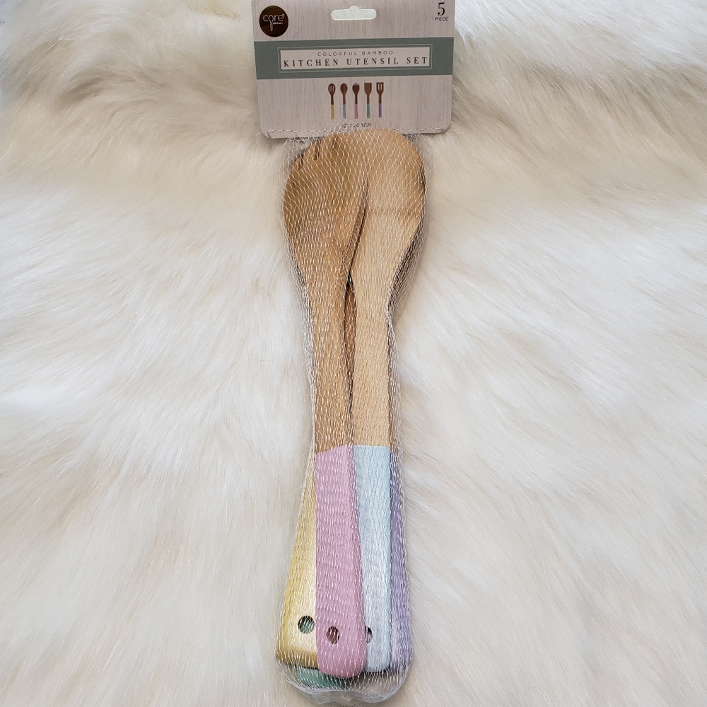 Bamboo kitchen utensils. 5 piece set.